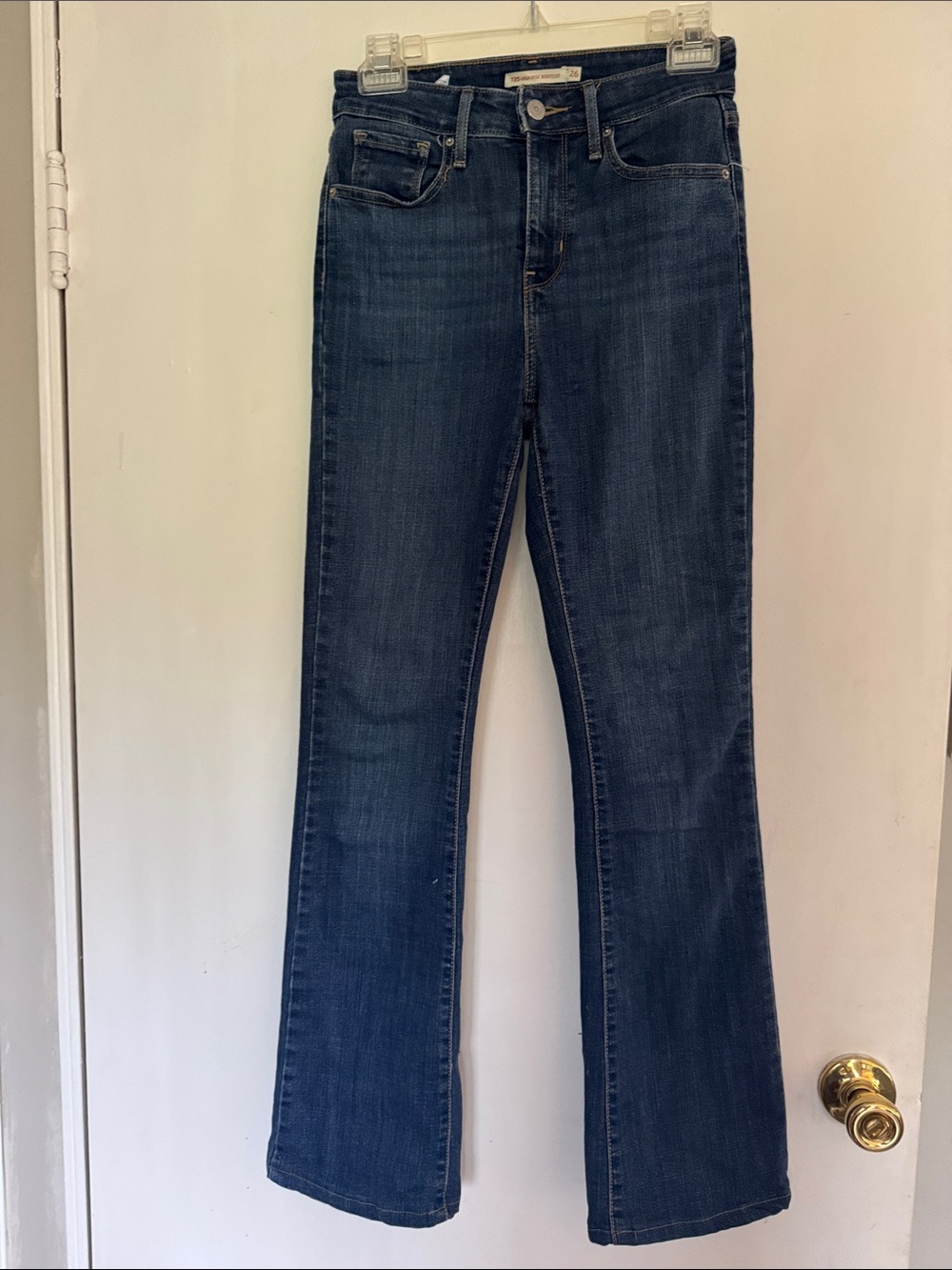 Levi Dark Wash Flare Jeans - Classic Mid Rise